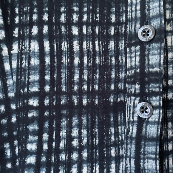 Samantha Sung 100% light cotton, B&W button midi dress Hand printed Pockets! S2 - Picture 3 of 5